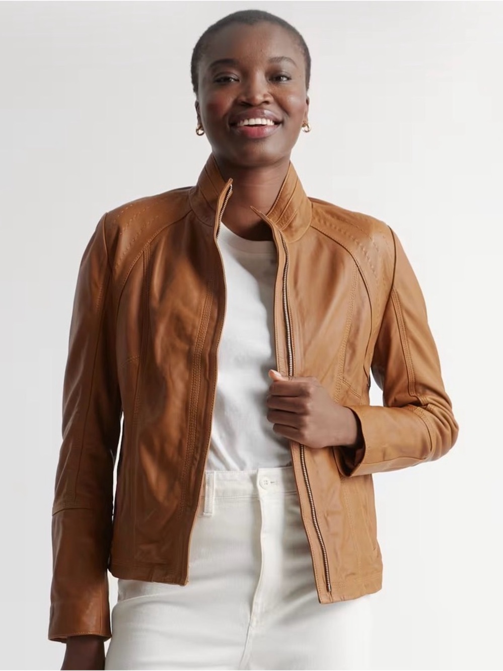 Quince Leather Jacket - Cognac